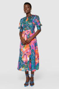 Closet London Multicoloured Floral Print A-Line Dress