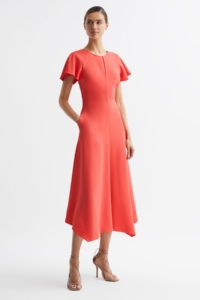 Eleni – Coral Petite Cap Sleeve Maxi Dress