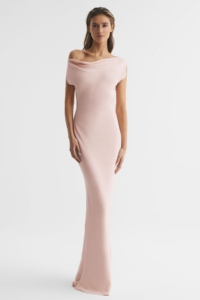 Loretta – Nude Off-The-Shoulder Maxi Dress