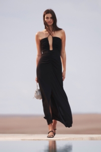 Lana – Black Plunge Halter Neck Maxi Dress