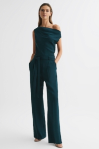 Maple – Teal Maple Off-The-Shoulder Jumpsuit