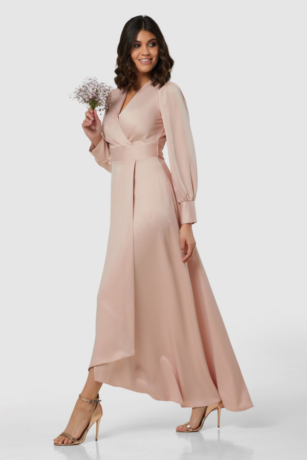 Closet London Blush Pink High-Low Wrap Dress