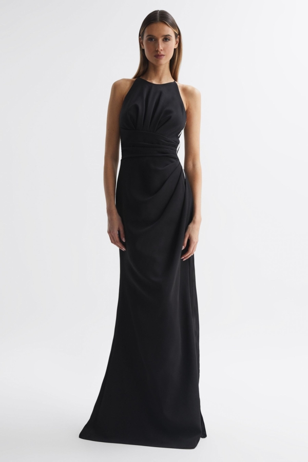 Halston - Sleeveless Embellished Maxi Dress