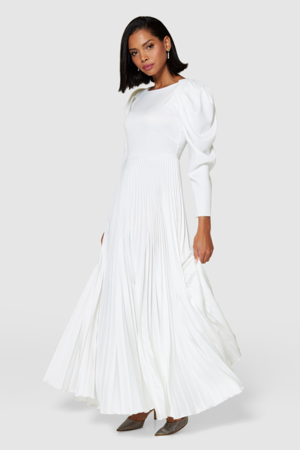 Closet London Ivory Pleated Maxi Dress