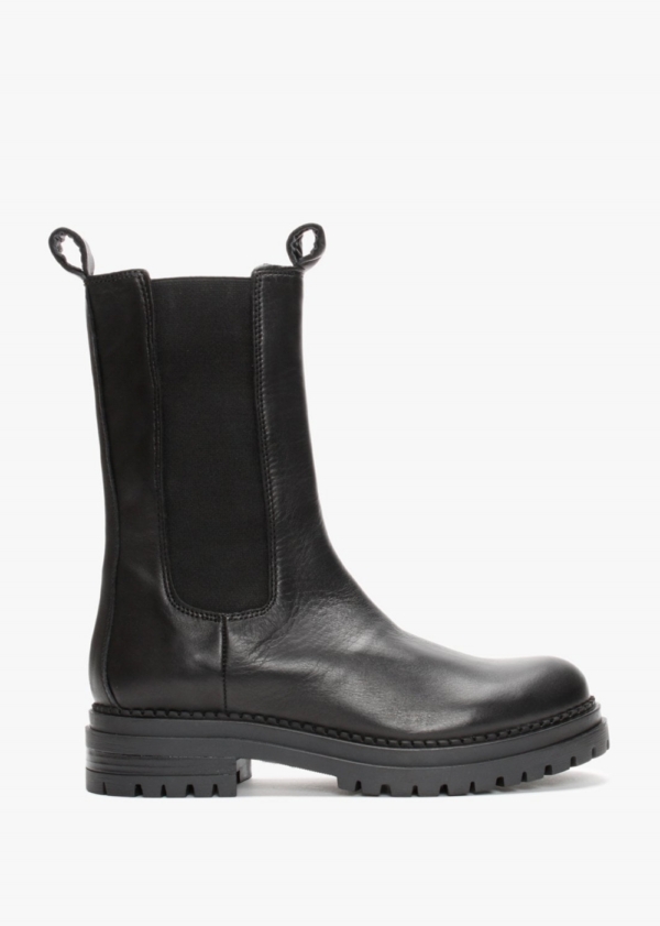 DANIEL Izzie Black Leather Chelsea Calf Boots Colour: Black Leather