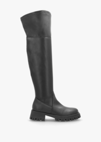 DANIEL Larisa Black Leather Stretch Over The Knee Boots Colour: Black