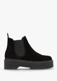 DANIEL Lassi Black Suede Chunky Chelsea Boots Size: 41, Colour: Black