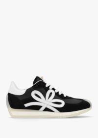 DANIEL Movie Black & White Suede Runner Trainers Colour: Black Leather