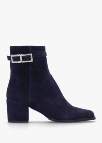 DANIEL Pearl Navy Suede Block Heel Ankle Boots Size: 41, Colour: Navy