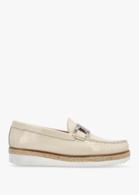 DANIEL Peonie Beige Patent Leather Loafers Colour: Beige Patent, Size: