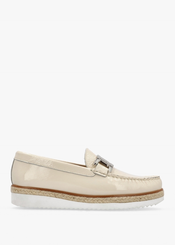 DANIEL Peonie Beige Patent Leather Loafers Colour: Beige Patent