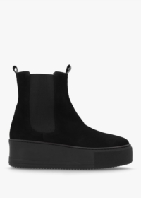 DANIEL Tred Black Suede Flatform Chelsea Boots Size: 41, Colour: Black