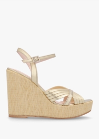 DANIEL Wejavery Gold Leather Wedge Sandals Size: 40, Colour: Gold Leat