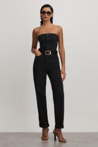 Good American Black Good American Strapless Denim Jumpsuit