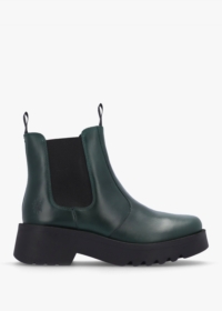 FLY LONDON Medi Petrol Leather Chunky Chelsea Boots Size: 40, Colour: