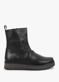 FLY LONDON Reno Black Leather Ankle Boots Colour: Black Leather, Size: