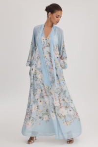 Florere Printed Tie Neck Maxi Dress