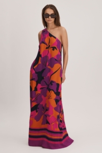 Florere Printed One-Shoulder Maxi Dress