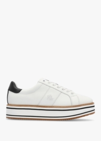 LAUREN RALPH LAUREN Amelia Snow White Black Flatform Trainers Size: 7,