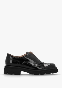 LUCA GROSSI Black Patent Brogue Trouser Shoes Size: 41, Colour: Black