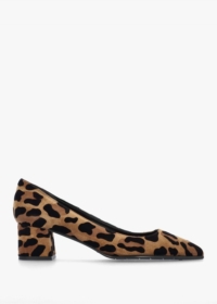 LUCA GROSSI Leopard Suede Pointed Toe Block Heel Court Shoes Size: 41,