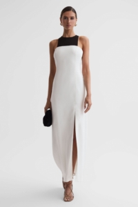 Reya – Ivory Colourblock Fitted Maxi Dress