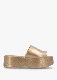 MARC JACOBS x Melissa Becky Gold Slab Sole Mules Size: 7, Colour: Gold