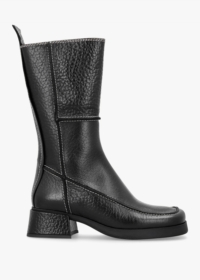 MIISTA Alzira Black Leather Mid-Calf Boots Colour: Black Leather, Size