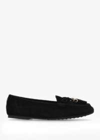 MODA IN PELLE Famina Black Suede Tassel Loafers Size: 41, Colour: Blac