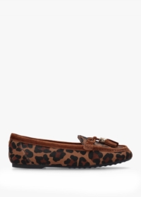 MODA IN PELLE Famina Leopard Calf Hair Tassel Loafers Size: 41, Colour