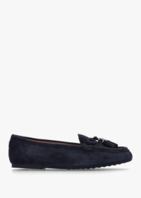 MODA IN PELLE Famina Navy Suede Tassel Loafers Size: 41, Colour: Navy