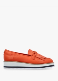 MODA IN PELLE Fernnanda Orange Leather Loafers Size: 40, Colour: Orang