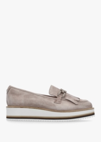 MODA IN PELLE Fernnanda Taupe Suede Loafers Size: 41, Colour: Taupe Su