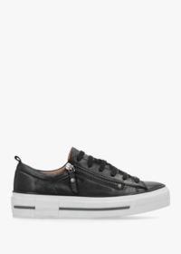 MODA IN PELLE Filician Black Leather Side Zip Trainers Colour: Black L