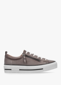 MODA IN PELLE Filician Grey Leather Side Zip Trainers Size: 41, Colour