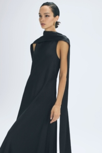 Keira – Black Cape Maxi Dress