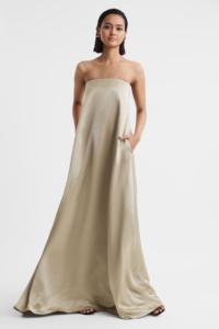 Anna Quan Japanese Satin Strapless Maxi Dress