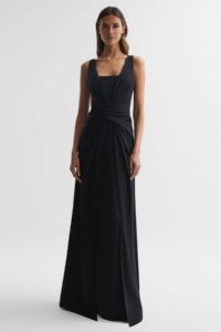 Erica – Black Halston Wrap Maxi Dress