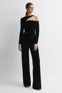 Adele – Black Velvet Off-The-Shoulder Jumpsuit