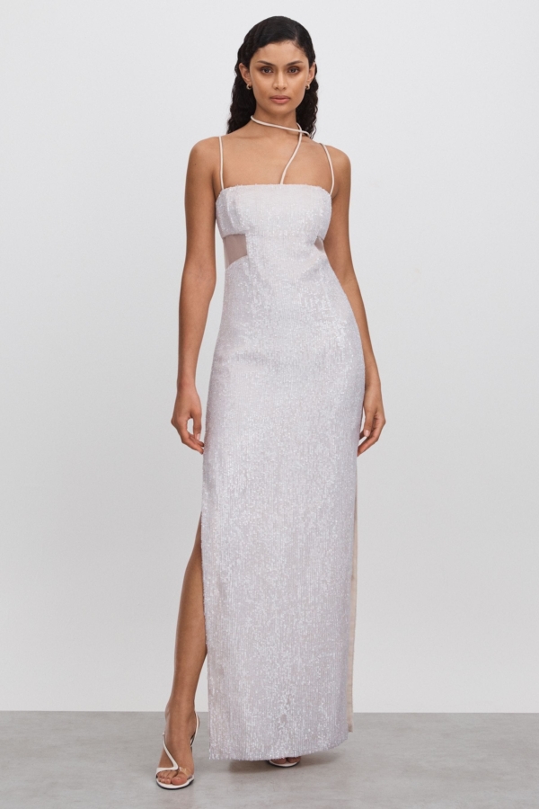 Rachel Sequin Cut Out Maxi Dress