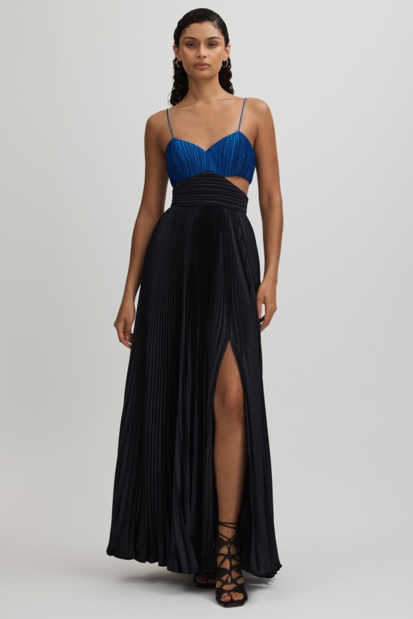 Amur Pleated Cut-Out Maxi Dress