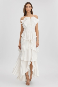 Amur Pleated Tiered Maxi Dress