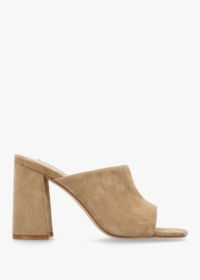 OSEY Villa Loki Beige Suede Block Heel Mules Size: 35, Colour: Beige S