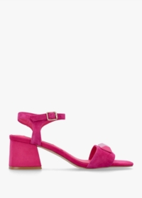 OSEY Villa Surry Fuchsia Suede Block Heel Sandals Size: 35, Colour: Fu