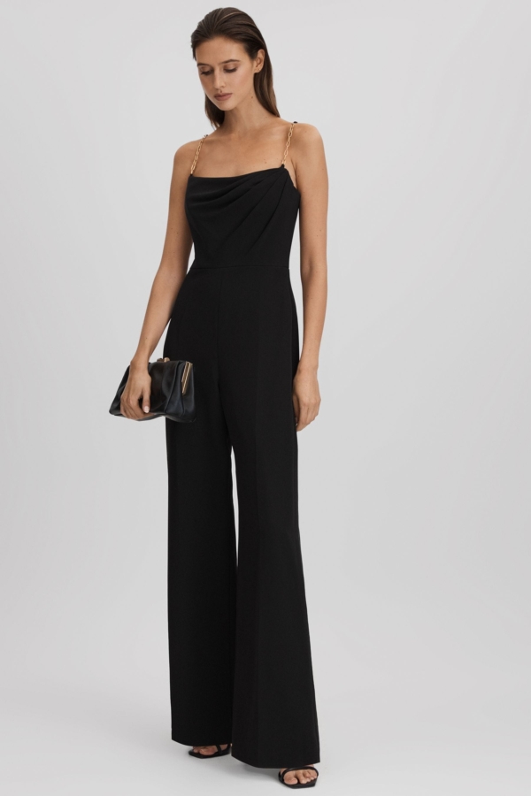 Halston Cowl Neck Jumpsuit