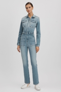 Good Blue Good Denim Long Sleeve Jumpsuit