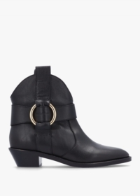 SEE BY CHLOE Black Leather Western Cowboy Boots Colour: Black Leather,