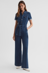 PAIGE Anessa – Denim Jumpsuit, Mid Blue