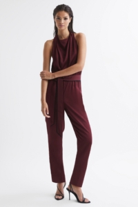 Frida – Burgundy Red Frida Bow-Back Jumpsuit