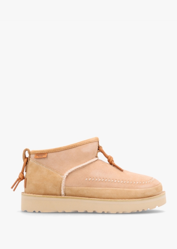 UGG Regenerate Crafted Ultra Mini Sand Boots Colour: Beige Suede